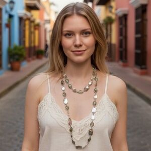 Lia Sophia Silver and Gold Necklace with Pearls